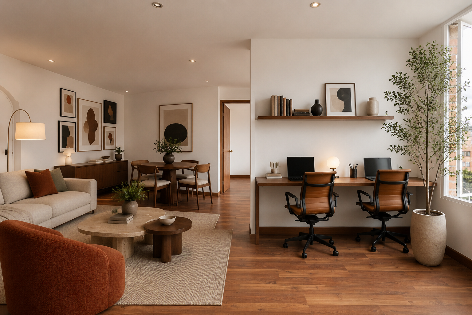 Departamento amueblado virtualmente con IA